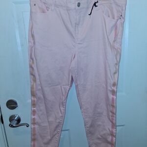 Skinnygirl Pink Pants with Striped Detail